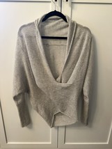 margaret o&#39;leary cashmere Cross Body Pullover Sweater XS Oatmeal Beige Grey - £46.95 GBP