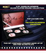Marilyn Monroe 5 Coin Silver Plated Round Collection in case - $377.30 CAD