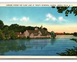 Trinity Episcopal Church Van Cleef Lake Seneca Falls NY Linen Postcard N23 - $3.91