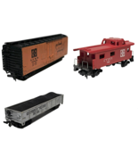 Train Car Lot of 3 HO Scale Train Cars - Box Car, Gondola Car &amp; Caboose - $16.95