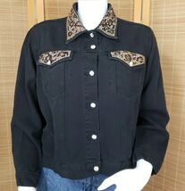 Christine Alexander Rhinestone Jacket Womens L Black Swarovski Studded L... - $28.78