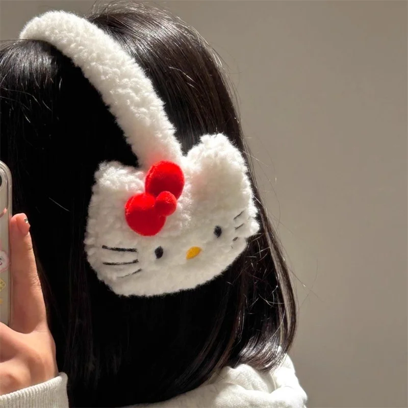 Kawaii Sanrio Hello Kitty Ear Warmers Accessories Cute Anime Autumn Winter Warm - £9.89 GBP