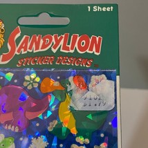 Vintage Sandylion Prismatic Dinosaur Winter Stickers - £19.51 GBP