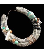 Handmade decorated Horseshoe snake print with stones USH 2H home decor - $72.08 CAD