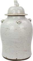 Temple Jar Vase Vintage Small White Ceramic Hand-Painted Hand-Crafted Pa - £310.89 GBP