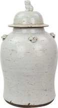 Temple Jar Vase Vintage Small White Ceramic Hand-Painted Hand-Crafted Pa - $389.00