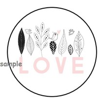 30 Love Envelope Seals Labels Stickers 1.5&quot; Round Birds Leaves Foliage Gifts - £5.96 GBP