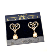 Givenchy Bijoux Silver-Toned Heart Drop Dangle Pearl Pierced Earrings - €55,03 EUR