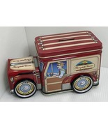 Vintage Cherrydale Farms Tin Delivery Truck Coin Money Bank, Rolling Wheels - $9.49