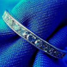 Earth mined Diamond Deco Wedding Band Vintage Eternity Anniversary Ring ... - £1,476.94 GBP