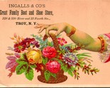 Victorian Trade Card Ingalls &amp; Co&#39;s Great Family Boot and Shoe Store Tro... - £18.16 GBP