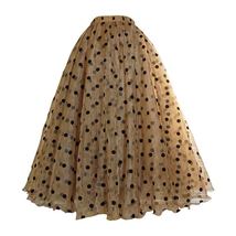 Caramel Polka Dot Tulle Skirt Outfit Women Custom Plus Size Fluffy Tulle Skirt image 8