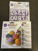 WILTON Lot Number Cake Stamp Color Swirl Three 3 Color Coupler Writing Tip Set - £16.44 GBP