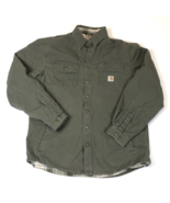 Carhartt Mens Green Snap Flannel Lined Shirt Jac Shacket Size LT 100590 316 - $55.60 CAD
