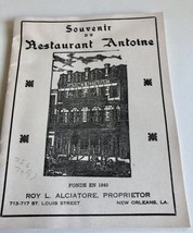 Vintage Advertising Paper Souvenir Booklet Restaurant Antoine New Orleans LA - £10.70 GBP