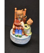 VTG Japan Ceramic Toyland Revolving Spins Music Box Papa Bear Baby Nurse... - $24.60 CAD