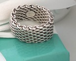 Size 7.5 Tiffany &amp; Co Sterling Silver Somerset Mesh Weave Ring Unisex AU... - £253.17 GBP