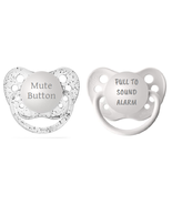 Baby Pacifier Set - Mute Button Paci - Pull to Sound Alarm Binky - 0-18 ... - £14.93 GBP