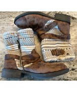 Roxy Storm II Womens Distressed Moto Fur Boots Size 11 - $29.65