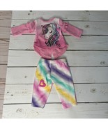 Komar Kids 18&quot; Doll Pink Unicorn Ruffled Top &amp; Tie-Dye Heart Leggings Set - $9.00