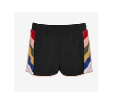 Ideology Big Girls M 10 12 Black Stripe Printed Mesh Inset Active Shorts... - £8.59 GBP