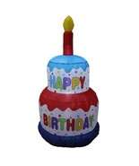 4 FOOT TALL INFLATABLE HAPPY BIRTHDAY CAKE Party Outdoor Yard Lawn Decor... - £39.73 GBP