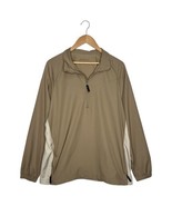 Nike Golf Jacket Mens L Tan Quarter Zip Pullover Pockets Collared Sporty... - $27.06 CAD