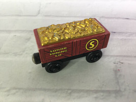 Thomas &amp; Friends Wooden Railway Train Gold Car Sodor Mining 2003 Learning Curve - £7.19 GBP