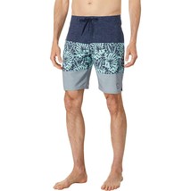 Travis Matthew Mens Swim Up Bar Board Shorts Floral Leaf Colorblock Blue... - £22.60 GBP