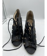 9 BCBGeneration PL-Giles Caged Lace Black Ankle Boot Sandal 4” Heel Open... - $29.99