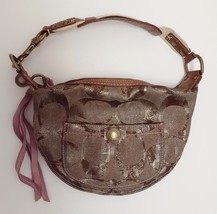 Coach Metallic Signature Soho Bag Purse Handbag Brown Gold Vintage Distress - £16.08 GBP