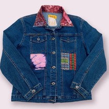 NEW Deadstock Vintage 90s 2000s Y2K Patchwork Denim Jean Jacket Fits Med... - $652.21 MXN