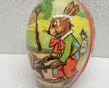 Vintage Western Germany Paper Mache Easter Egg Container Rabbit Wheelbarrow - $14.79