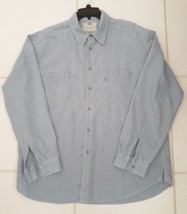 Rare Levis Jeanswear Denim Shirt Black Tab Engineer Blue Multi Size Xl &#39;97 Vtg - £67.14 GBP