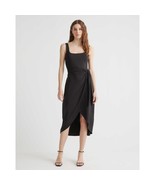 Quince Womens Tencel Jersey Side Tie Dress Sleeveless Stretch Black S - $33.72