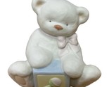 Russ Berrie Precious Keepsakes Teddy Bear Bank Pink Bow with Gift Box Po... - $13.71
