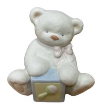 Russ Berrie Precious Keepsakes Teddy Bear Bank Pink Bow with Gift Box Po... - $13.71