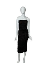 NEW LULUS Dress Strapless Midi Black Polka Dot Bodycon Women&#39;s Small - £22.79 GBP
