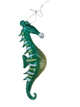 Galleries II Green Glass Seahorse Christmas Ornament - £13.10 GBP