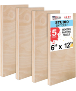 6&quot; x 12&quot; Birch Wood Paint Pouring Panel Boards Watercolor Encaustic Pack... - £36.13 GBP