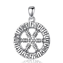 925 Sterling Silver Viking Valknut Pendant Guidepost Compass Necklace Fine Norse - $34.70