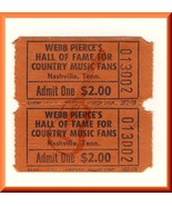 1970&#39;s Webb Pierce Country Hall Of Fame Ticket, Nashville, Tenn/TN, Unused! - $6.88 CAD