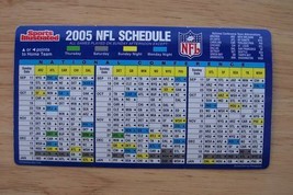 NFL - 2005 AFC/NFC Football Schedule Pocket Card - £4.66 GBP
