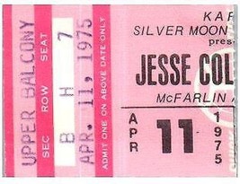 Vintage Jesse Colin Young Concert Ticket April 11 1975 Dallas Texas - £38.28 GBP