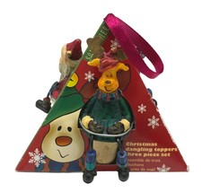 Christmas Dangling Wine Toppers Set of 3 Santa Reindeer Snowman Sommelier - $16.97