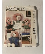 McCalls 7311 Vintage Stuffed Bear Family Dolls &amp; Clothes Pattern 17&quot; + 1... - $104.52 MXN
