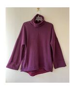 Athleta Sz S M Cozy Karma Funnel Neck Sweatshirt Fleece Burgundy Pullove... - $30.00