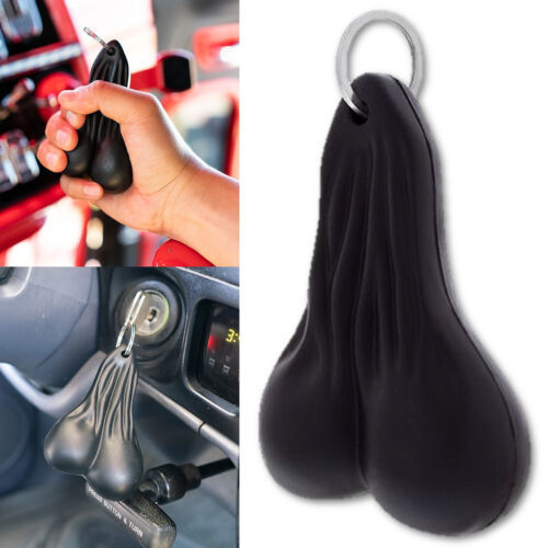 4-1/4&quot; Black Foam Car Truck Squishy Stress Reliever Nutz Ball Balls Keyc... - $9.95