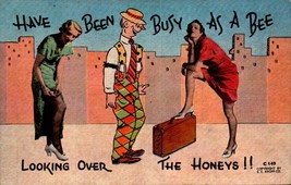 E.C. Kropp Comic POSTCARD-HAVE Been Busy As A Bee, Looking Over The Honeys BKC2 - £4.08 GBP