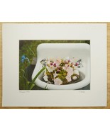 Tom Adams Photography Pink Petunias in Sink Garden Oregon Matted Photo A... - $24.74